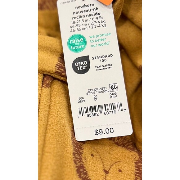 Newborn Boy ~ Fleece One Piece Footed Pajamas ~ Size: Newborn ~ NWT - Picture 5 of 5